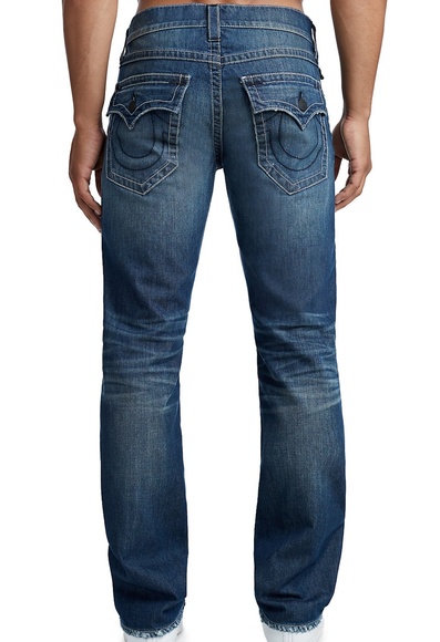 TRUE RELIGION MENS PLAID LINING STRAIGHT JEAN FLAP - Picture 5 of 7